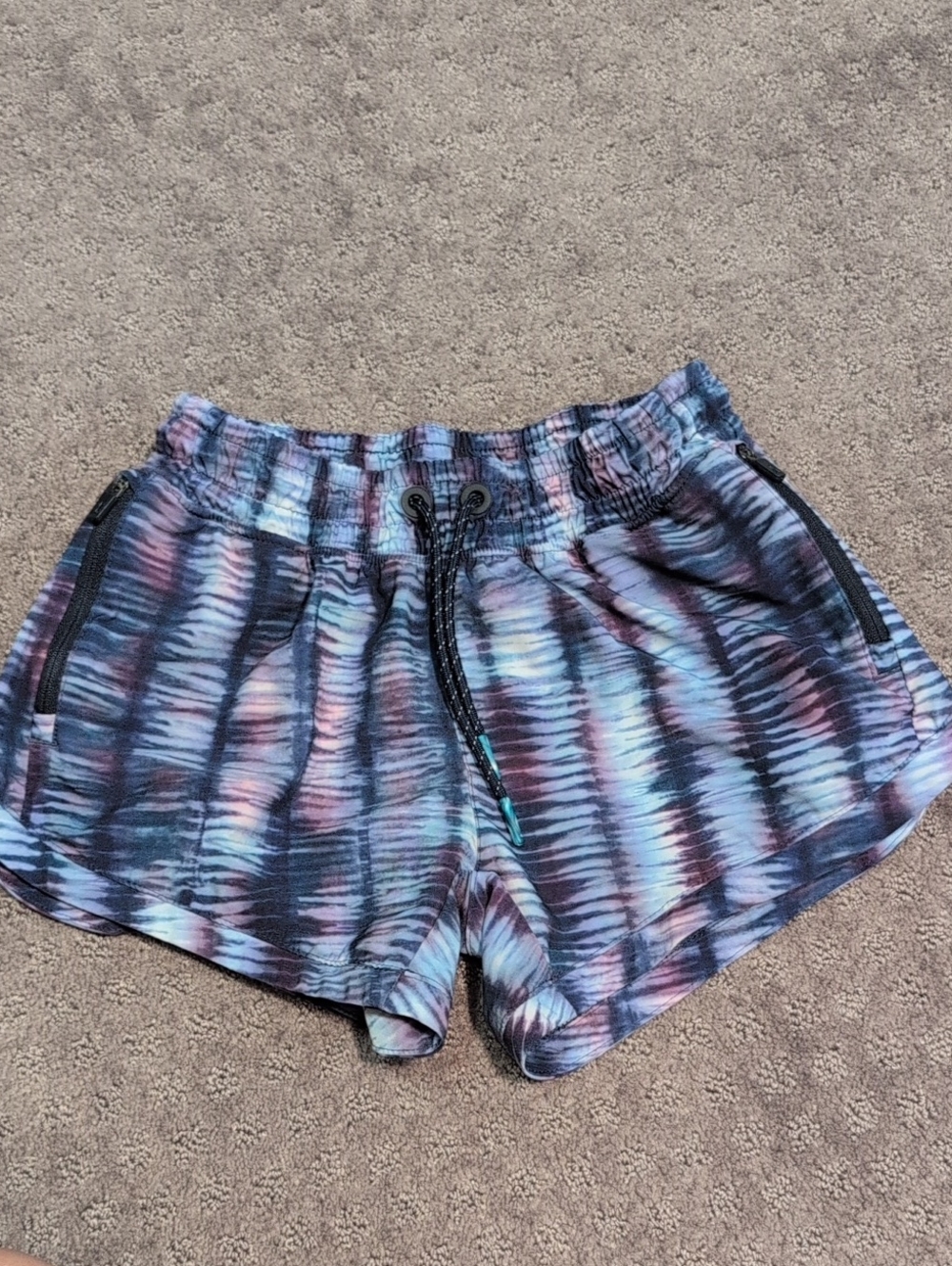 Athleta Girl Tie-Dye Athletic Shorts - Blue & Purple Size M (8-10)